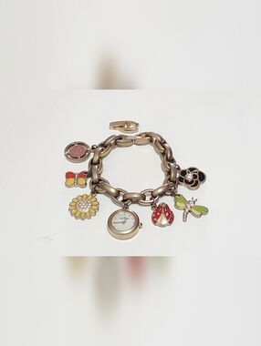 Vtg. Anne Klein Wrist Watch Charms Bracelet